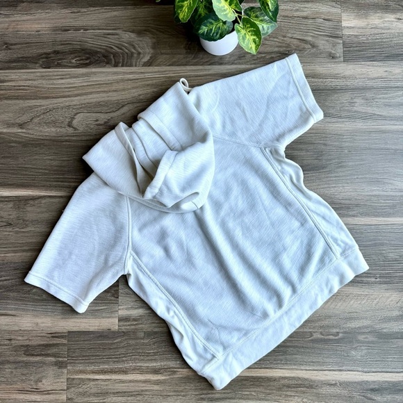 J.Crew White Short Sleeve Hoodie Sweatshirt Size XS - Picture 10 of 12